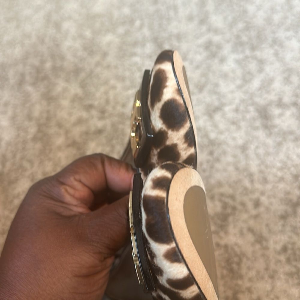 Tory Burch Gigi Block Heel Pump Calf Hair Natural Leopard 8.5 - Picture 8 of 8